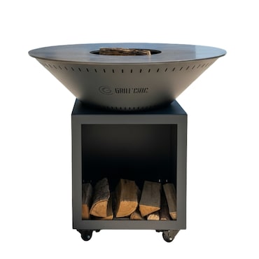 braciere classico in acciaio 103 grigio antracite doppia vasca