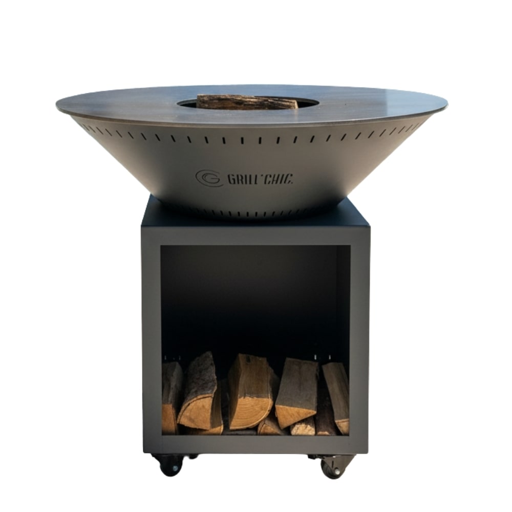 braciere classico in acciaio 103 grigio antracite doppia vasca