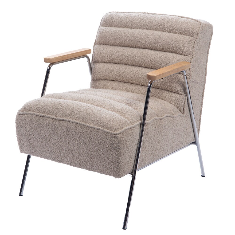 Fauteuil Hutch bouclette -  Crème / Ivoire Autre forme Tissu Amadeus 76.00x60.00 cm
