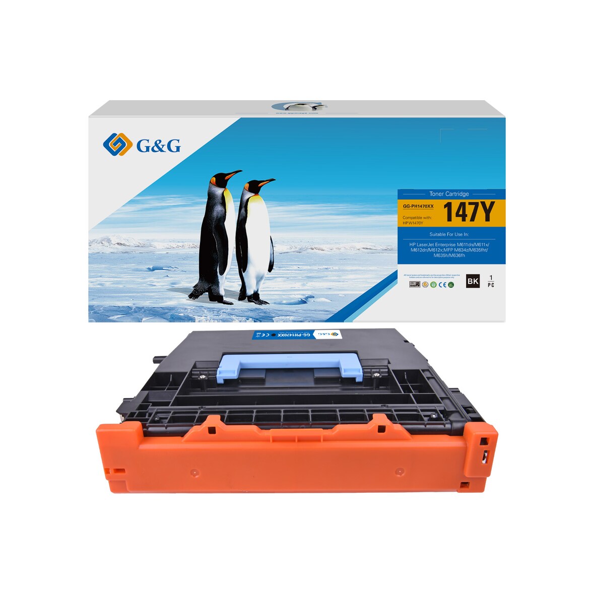 G&G Huismerk W1470Y Tonercartridge Alternatief voor HP 147Y Zwart 1 stuck (s)