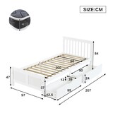 thumbnail of Einzelbett 90x200 cm aus Kiefernholz mit Schubladen in Weiß – minimalistisches Design für Schlafgemächer