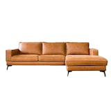 thumbnail of KAWOLA Sofa BLOOM Ecksofa Leder cognac Recamiere rechts