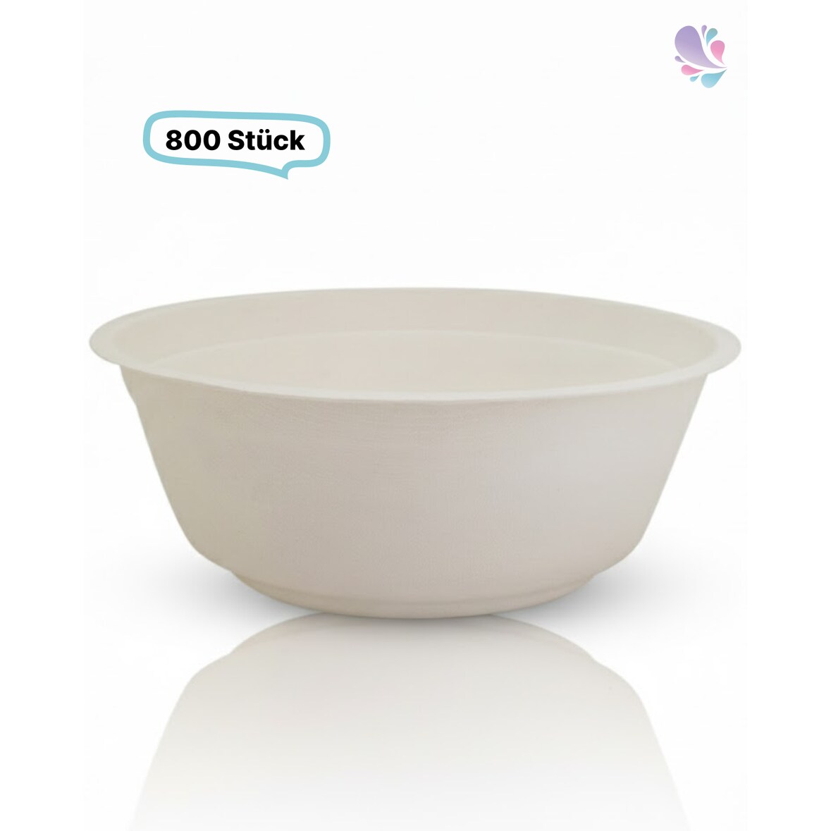 Bowl-/ Suppenschale mittel Holzfaser,500ml, 800 Stk, wood fiber, nassfest & fettdicht, Holz aus der EU, kompostier- & recyclebar