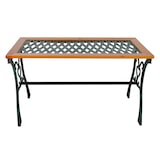 thumbnail of Gusseisen Gartentisch Outdoortisch Holz Glasplatte Natur 98x46xH56cm