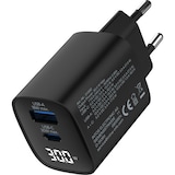 thumbnail of InLine® USB PD Netzteil, GaN Ladegerät, QC, USB-C + USB-A, 30W, mit Display