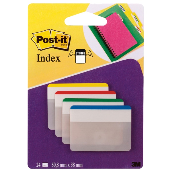 Post-it Index Strong Haftmarker 50,8 x 38 mm Farbig sortiert 6 x 4 Pack