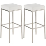 thumbnail of Set De 2 Taburetes Montreal ~ Altura 80 cm Acero inoxidable/Blanco