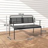 thumbnail of Outsunny-Gartenbank-121L x 64B x 84H cm-Schwarz