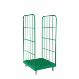 thumbnail of Rollbehälter Kunststoff 2-seitig, 724 x 815 x 1.630 mm, 500 kg, Nutzhöhe 1.440 mm, Verkehrsgrün