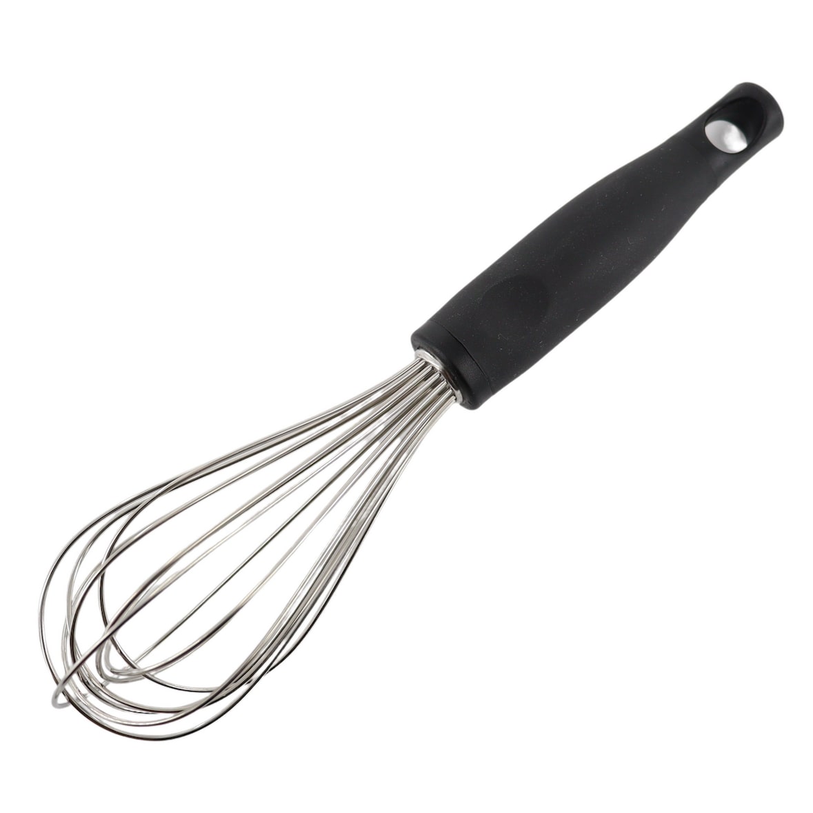 METRO PROFESSIONAL Batidor de varillas, acero inoxidable 18/8, 21,5 cm, 8 varillas, mango de plástico, plata/negro