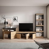 thumbnail of Meubels voor woonkamer, TV-Meubel, Lowboard, 310x35x186cm, Voor tv's tot 65", TV-Tafel, Moderne stijl, Eiken/Zwart _ 100_1