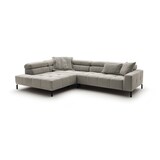 thumbnail of KAWOLA Sofa OHIO Ecksofa Feincord silber mit motorischem Sitzvorzug Recamiere links