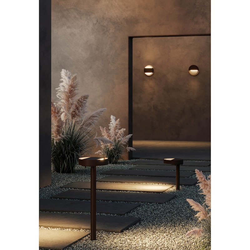 Luminária de Chão LED Clos Base Mini 30cm Corten Texturado para ...
