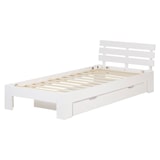 thumbnail of Décoshop26 - Letto singolo in legno di pino bianco 90x200 con rete a doghe e cassetto contenitore LIT06231