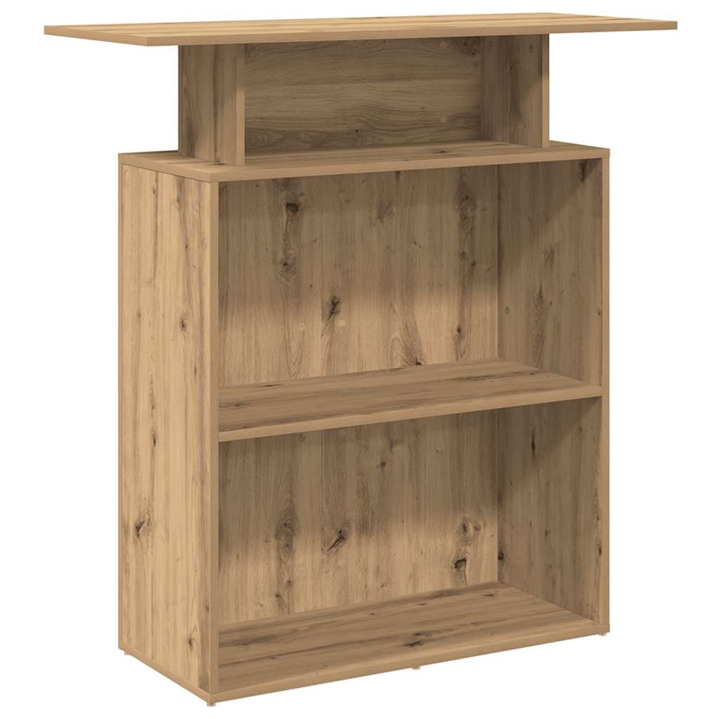 Bureau réception chêne artisanal 100x40x104 cm bois ingénierie Modèle Vega Creator