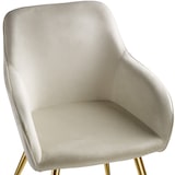 thumbnail of tectake Ensemble de 4 chaises rembourrées aspect velours crème et or - 404902
