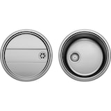 thumbnail of Blanco Rundes Spülbecken, Blancorondoset 46 x 39 cm, mit Abtropffläche, Edelstahl mit Bürstenfinish