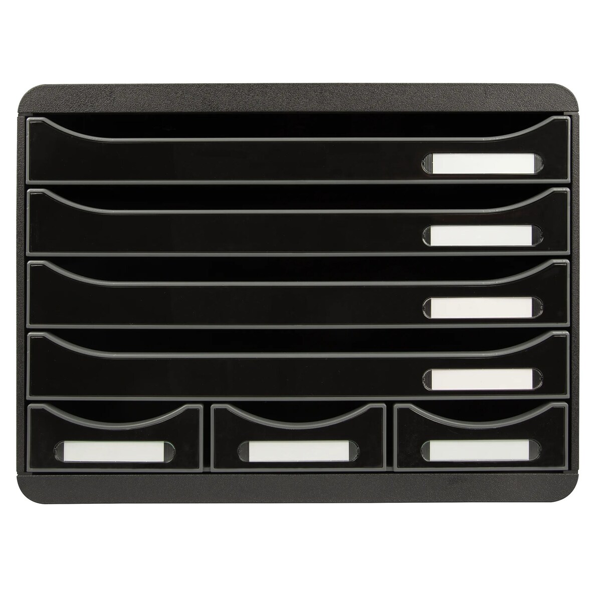 Exacompta 307714D 1x STORE-BOX ladenbox met 7 laden, Glossy, zwart-zwart glanzend