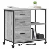 thumbnail of vidaXL Büroschrank mit Rad Grau Sonoma 76 x 41 x 72 cm Holzwerkstoff
