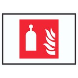 thumbnail of Auslösestation für Raumschutz Symbol Schild A5 Rückseite selbstklebend