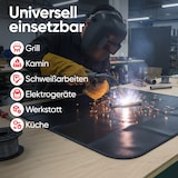 thumbnail of EVOCAMP Brandschutzmatte, 100x100 cm, bis 1000°C, 3-lagige Struktur mit Silikonbeschichtung, pflegeleicht, feuerfeste Unterlage für Grill & Küche