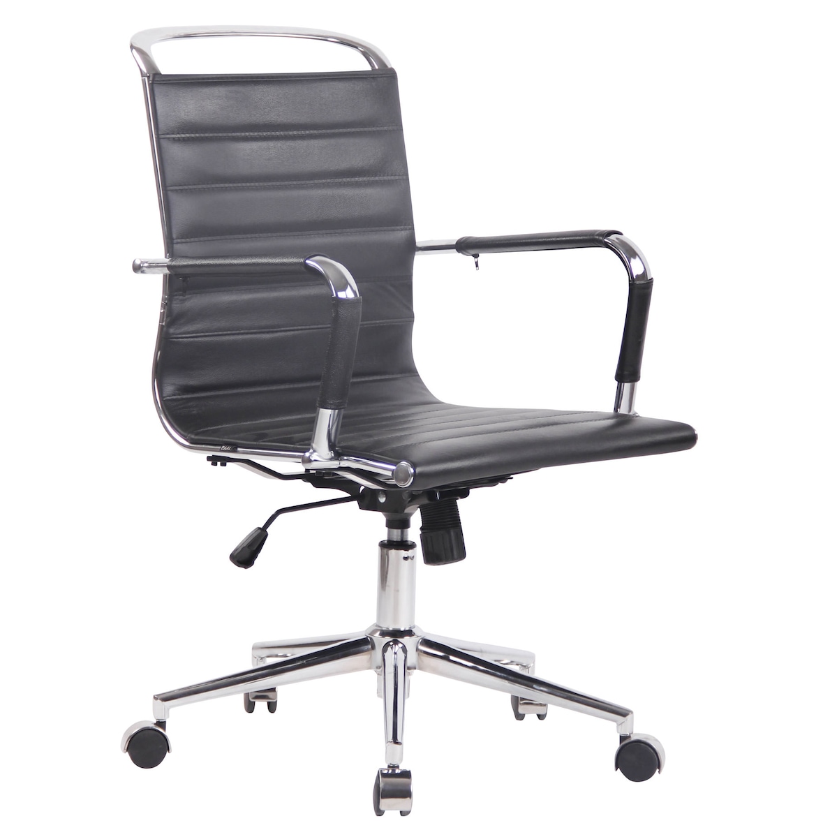 Sedia Ufficio Barton In Similpelle o vera pelle nero/Vera pelle