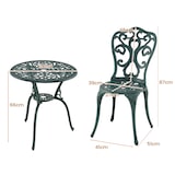 thumbnail of Conjunto de muebles de jardín de 3 piezas COSTWAY, mesa bistró con 2 sillas, resistente a la intemperie, aluminio fundido