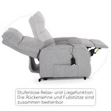 thumbnail of Fernsehsessel mit Aufstehhilfe, Relaxsessel mit Liegefunktion, mit einem Motor, 120 kg belastbar, Mikrofaser, Hellgrau - Raburg Ada