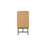 thumbnail of SalesFever Kommode breit | mit 6 Schubladen | MDF Eiche Echtholzfurnier | Gestell Metall | B 120 x T 40 x H 80 cm | natur – schwarz