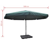 thumbnail of Sombrilla de jardín con base portátil aluminio verde