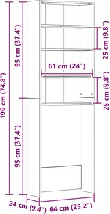 thumbnail of vidaXL Waschmaschinenschrank Weiß 64x24x190 cm