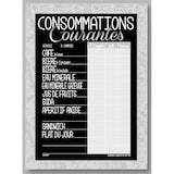 thumbnail of BEQUET Panneau mural pour affichage tarifs fil nylon 'DENTELLE' Consommations courantes, gris 36x49cm x1