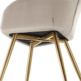 thumbnail of tectake Eetkamerstoel Marilyn, fluweellook, gecapitonneerd - taupe/goud, Set van 6 - 405790