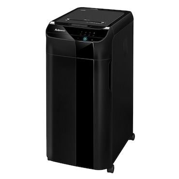 Fellowes Distruggidocumenti a frammento AutoMax™ 550C, 550 fogli automatico, Blocco Intelligente, 10+ utenti, cestino 83L, sicurezza P-4, nero,4963101