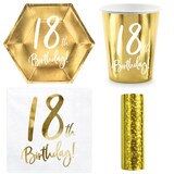 thumbnail of Party Geschirr 18. Geburtstag gold Partyset Einweggeschirr 18 Jahre Teller Becher Servietten