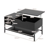 thumbnail of COSTWAY Mesa de centro ajustável em altura, mesa de sala com compartimento aberto e compartimento de arrumação, 100 x 49,5 x 47,5 cm (preto)