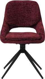 thumbnail of 2er-Set Esszimmerstuhl HWC-N73, Küchenstuhl, drehbar Auto-Return, Stoff/Textil Chenille (490g/m²) Öko-Tex ~ bordeaux