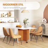 thumbnail of Klapptisch Esstisch 120x80x73 cm Weiß+Eiche mit Rollen klappbarer Tischplatte platzsparend vielseitig für Küche Esszimmer Balkon