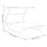thumbnail of vidaXL Loungebett mit Dach 165x203x138 cm Bugholz Massiv Anthrazit