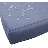 thumbnail of Poly-Rattan Sitzbank mit Tisch HWC-E24, Gartenbank Sitzgruppe Gartensofa, 132cm ~ grau, Kissen dunkelgrau