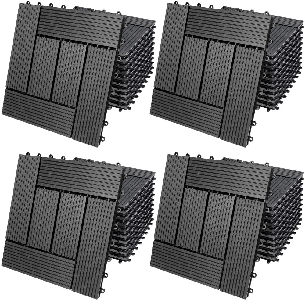 Casaria WPC Fliesen 44x Mosaik Anthrazit