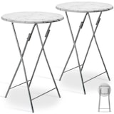 thumbnail of Casaria Stehtisch 2er Set Bistrotisch Klappbar 60cm Marmor Optik Weiß Grau