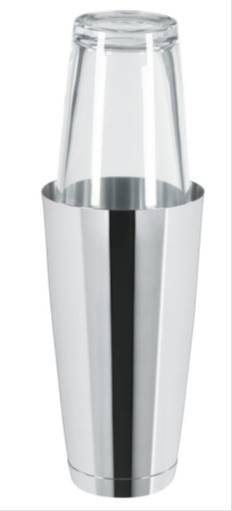 METRO Professional Boston Shaker 800 ml, 2 pezzi, acciaio inox / vetro, Ø 9.4 x 17.5 cm, argento / trasparente