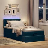 thumbnail of vidaXL Ottoman-Bett mit Matratze & LEDs Dunkelblau 100x200 cm Samt