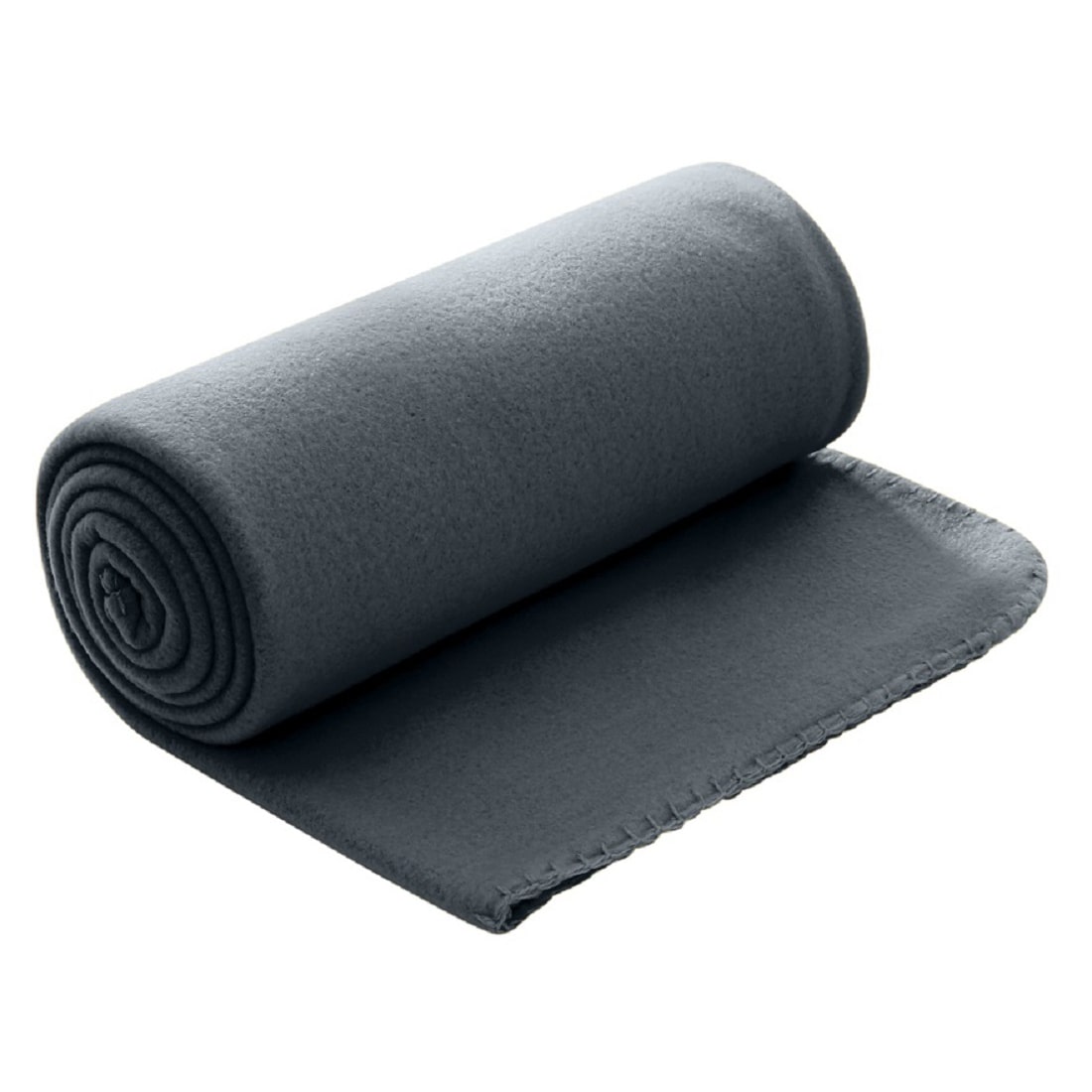 Polar Fleecedecke 130x160 OEKO-TEX ca. 400g Gewicht, mit Antipilling & Kettelrand - Farbe dunkelgrau grau