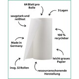 thumbnail of Küchentücher RECYCLING: 32 Rollen á 64 Blatt, 3-lagig. 100% Recycling, saugstarkes Küchenpapier