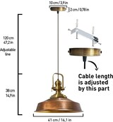 thumbnail of Bamyum Pendelleuchte "Asletl" Hängelampe, E27, Ø41cm, Kupfer Lampe
