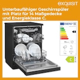 thumbnail of Exquisit PRO Geschirrspüler 60 cm, Unterbaufähig, EEK: C, 14 Maßgedecke, Besteckschublade, Automatische Türöffnung, 11 Liter, GSP56314-030C schwarz
