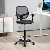 thumbnail of Vinsetto Sedia da Ufficio ad Altezza Regolabile con Braccioli, Ruote Girevoli e Seduta Imbottita in Gommapiuma, 60x56x110-132cm, Nera