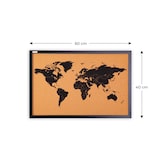 thumbnail of ALLboards Korktafel WELTKARTE, lackierter Holzrahmen, SCHWARZ, 60×40 cm